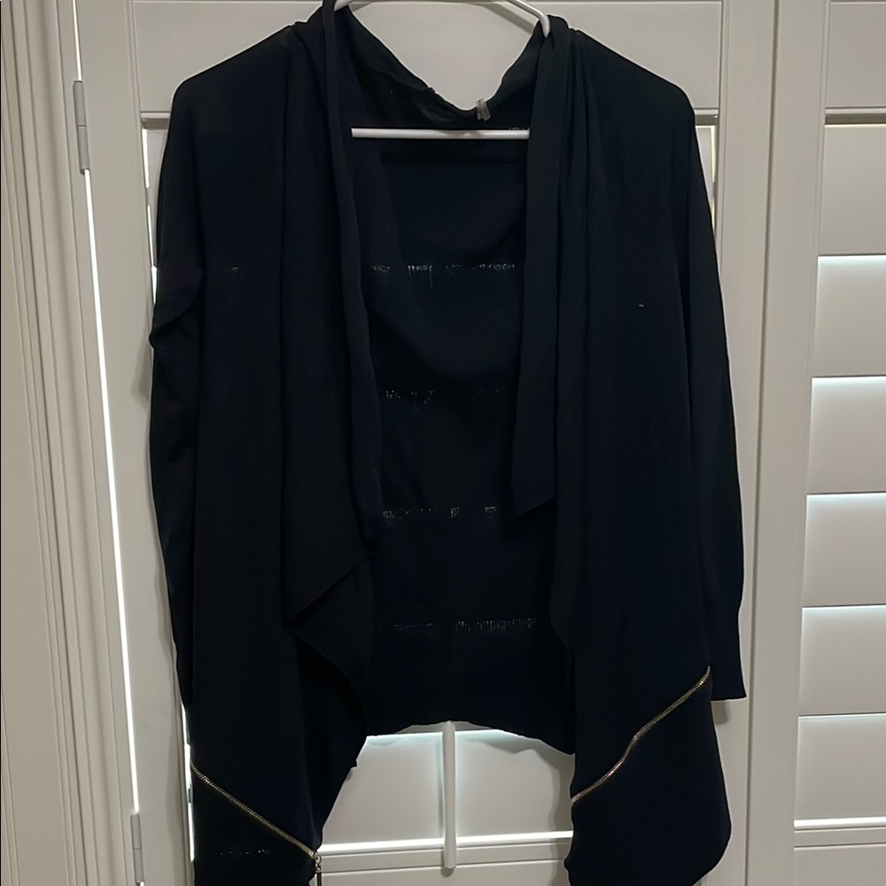 Love Token Black jacket with Asymmetrical Hem